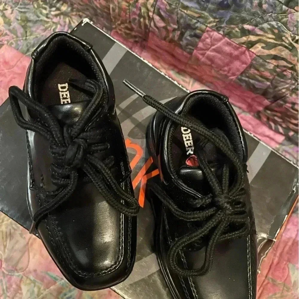 Black Kids (boys) Dress Shoes - Picture 2 of 6